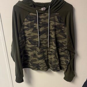 No Boundaries Green Camouflage Hoodie